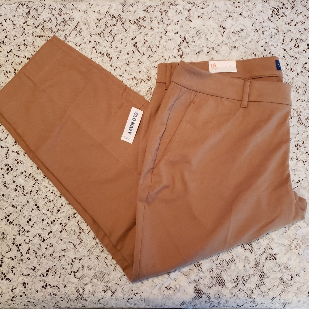 Old Navy Harper Mid-Rise Pant, Tan Size 18